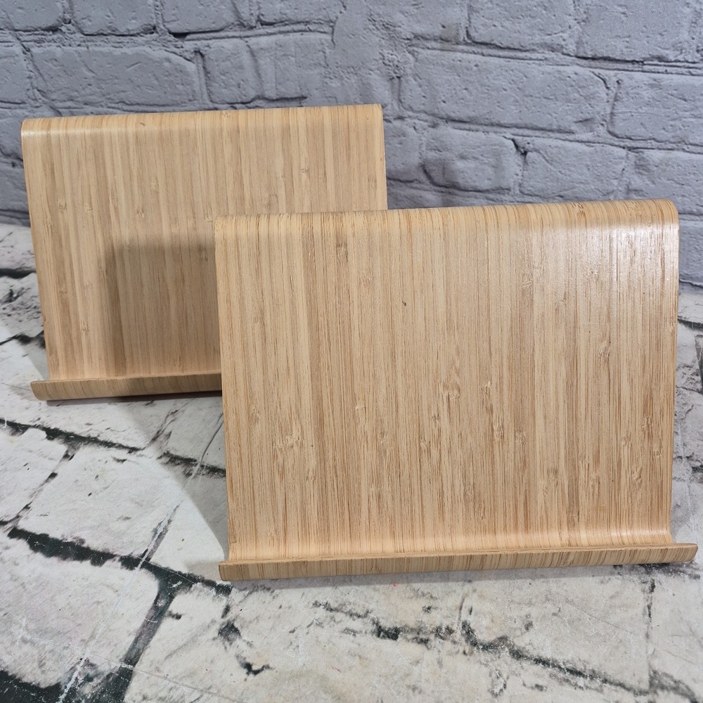 Ikea Vivalla Bamboo Stand / Holder iPad Tablet Cook Book Magazine Lot Of 2
